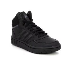 Adidas Kids Black Mid-Top Hoops 3.0K Basketball Sneakers
